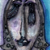 Marion Lucka: Gesicht, Aquarell (2003)