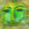 Marion Lucka: Grüne Sonne, Aquarell,20 x 30 cm (2003)