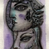 Marion Lucka: Halskopf, Öl, 7 x 10 cm (2016)