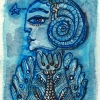 Aquarell " Blauengel 1" 6 x 8 cm (2018)