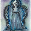 Aquarell "Blauenengel 2" 6 x 8 cm (2018)