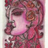Marion Lucka: Aquarell "Junikopf 2" 13 x 17 cm (2018)