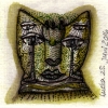 Marion Lucka: Tusche/Aquarell "Katzenkopf" 6 x 8 cm (2016)