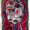 Marion Lucka: Tusche/Aquarell "Palmsonntag" 11x 15 cm (2017)