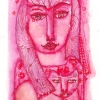 Marion Lucka: Aquarell "Letzte Maifrau" 7 x 11 cm (2016)