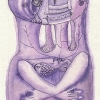 Marion Lucka: Aquarell " Umarmung" 10 x 15 cm (2015)
