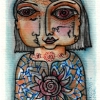 Marion Lucka: Maigesicht, Aquarell, 6 x 9 cm (2016)