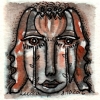 Marion Lucka: Tusche/Aquarell "Oktoberbraun" 5 x 5 cm (2016)