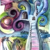 Marion Lucka: Trauerbaum, Aquarell (1993)