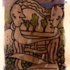 Marion Lucka: Umarmung, Aquarell, 15 x 20 cm (1993)