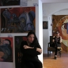 Marion Lucka: Ausstellungsaufbau im Kafè Kampschulte Hof (2016)