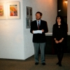 Marion Lucka: Meine zweite Ausstellung im Landratsamt Wunsiedel "Eindrücke" (1990) Hier mit Dr. Peter Seißer, ehemaliger Landrat