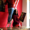 Marion Lucka: Ausstellungsaufbau im Cafè PerLplex, Marktredwitz (2016)