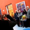 Marion Lucka : Ausstellungseröffnung im Sozial-und Therapiezentrum der Bezirksklinik Rehau am 10. Juni 2015) von links: A. Zeitler, Leiter der Ergotherapie, S. Bischoff, Studienrat a.D, Kunsterzieher und Galerist, M. Lucka, Dr. med. L. Franz, Ärztlicher Direktor