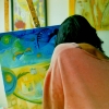 Marion Lucka: Beim Malen in Arzberg (1993)