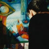 1995 Ölbild " Überraschung" entsteht.
