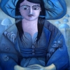 Marion Lucka: Lilian mit Pilzen, Öl, 60 x 80 cm (2009)