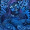 Marion Lucka: Dunkler Engel, Öl, 50 x 50 cm (2011)