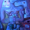 Marion Lucka: Windfrau, Öl, 120 x 100 cm (2006)