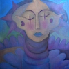 Marion Lucka: Engelviolett, Öl, 50 x 50 cm (2010)