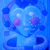 Marion Lucka: Gesicht aus dem Jenseits; Öl; 70 x 80 cm (2000)
