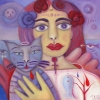 Ölgemälde "Sommerengel", 60 x 60 cm (2023)
