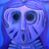 Marion Lucka: Angstengel, Öl, 40 x 40 cm (2011)