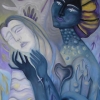 Marion Lucka: Begleiterin, Öl, 70 x 100 cm (2012)