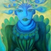 Marion Lucka: Ölgemälde "Blaue Fremde" 60 x 80 cm (Juni 2018)