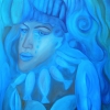 Marion Lucka: Ölgemälde "Blaue" 60 x 80 cm (2018)