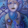 Marion Lucka: Ölgemälde "Blaugraue Erinnerung " 70 x 100 cm (2018)