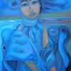 Marion Lucka: Ölgemälde " Wasserträumende" 70 x 100 cm (2018)