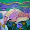 Marion Lucka: Blonde, liegend, Öl, 70 x 100 cm (2013)