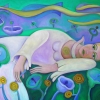 Marion Lucka: Ölgemälde "Blonde, liegend" 70 x 100 cm (2013)