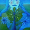Marion Lucka: Blumenfrau, Öl, 40 x 50 cm (2006)