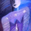 Marion Lucka: Ölgemälde "Dolchstoß" 50 x 70 cm (1994)