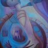Marion Lucka: Dolchstoß, Öl, 70 x 100 cm (1994)