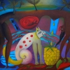 Marion Lucka: Dunkle Mutter, Öl, 50 x 70 cm(1994)