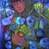 Marion Lucka: Dunkle Sommerträumende, Öl, 80 x 100 cm (2016)