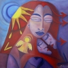 Ölgemälde  " Eingeschlossene Sonne " 50 x 50 cm (2023)