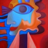 Marion Lucka: Fischauge, Öl, 40 x 50 cm (2000))