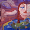 Marion Lucka: Flug. Öl, 60 x 80 cm (2007)