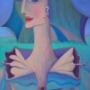 Marion Lucka: Ölgemälde "Frauenportrait" 50 x 70 cm (2004)
