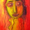 Marion Lucka: Frau in Angst, Öl, 50 x 60 cm (1999)