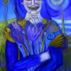 Marion Lucka: Frau mit Blumenstrauß, Öl, 60 x 80 cm (2015)