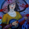 Marion Lucka: Frau mit Monsterhut, 60 x 80 cm (2013)