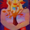 Marion Lucka: Ölgemälde " Sonnenfreundinnen" 60 x 80 cm (2004)