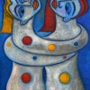 Marion Lucka: Freundinnen, Öl, 80 x 90 cm (2001)