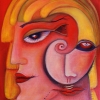 Ölgemälde " Gesicht" 30 x 40 cm (2019)sold