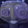 Marion Lucka: Graugesicht, Öl, 60 x 60 cm (2001)